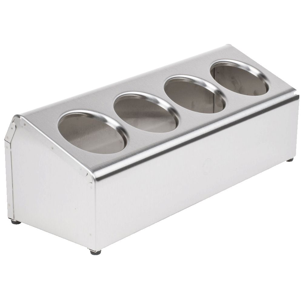 S/S 4-Hole 1-Line Flatware Dispenser