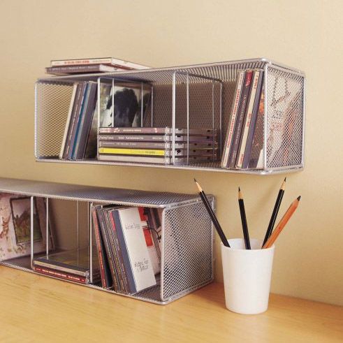 Design Ideas Small Silver Mesh CD Tower