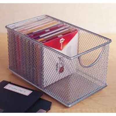 Design Ideas 8"x4.5" Silver Mesh Zip Box