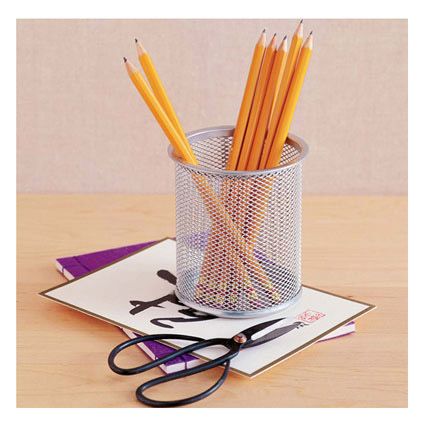 Design Ideas Silver Mesh Utensil Cup