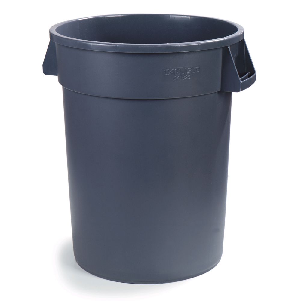 Carlisle Gray Round 32 gal Trash Can