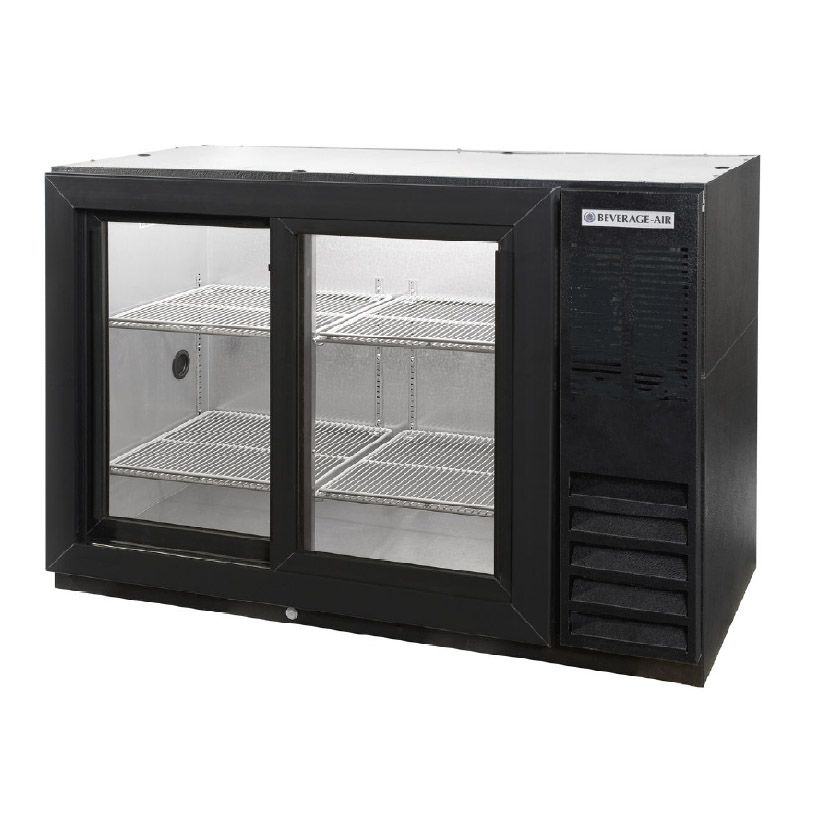 Beverage-Air Black 48" Backbar Sliding Glass Door Refrigerator