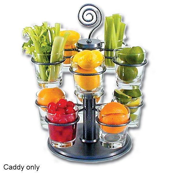Silver Spiral Top Garnish Carousel Caddy