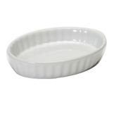 Tuxton&reg; 5 Oz. White Oval Fluted Creme Brulee Dish