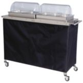 Cadco S/S Grand Buffet Warming Cart w/ Clear Roll Top Lids, CBC-5RT