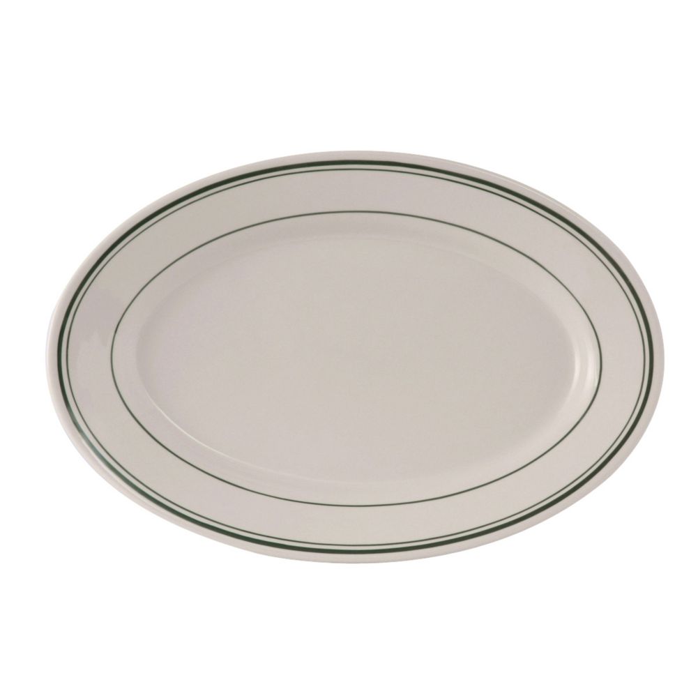 Tuxton&reg; Green Bay 7" x 4-5/8" Eggshell Oval Platter