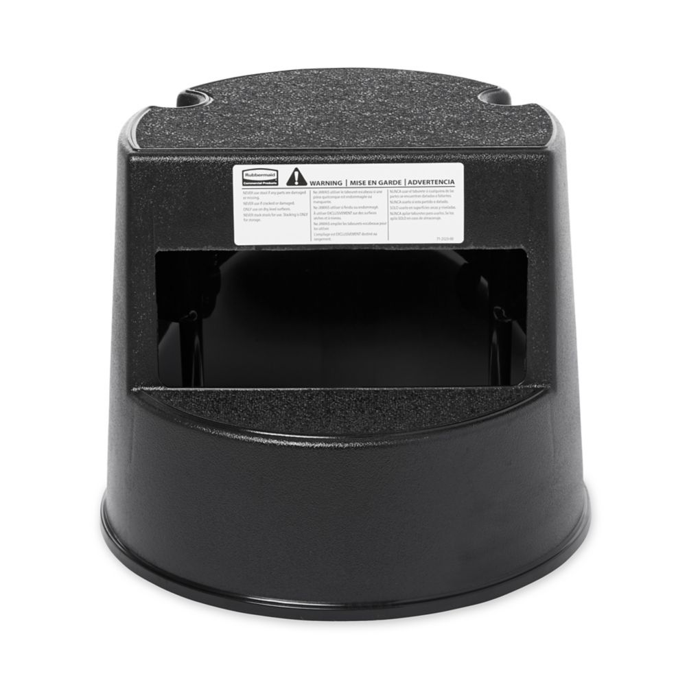Rubbermaid Black Mobile 2-Step Stepstool, 16" x 13" H