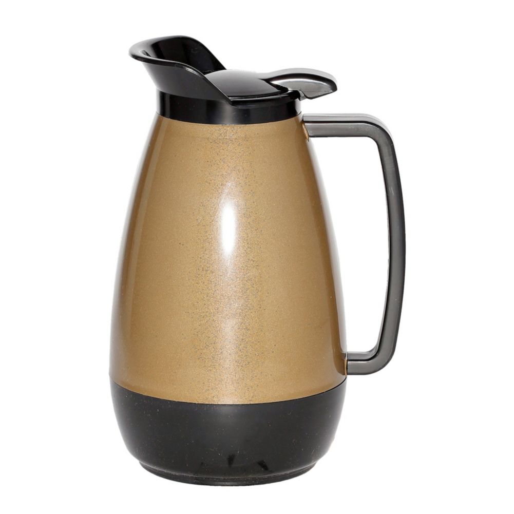 Service Ideas Thermo-Serv&reg; 2 liter Gold / Black Flip Top Server