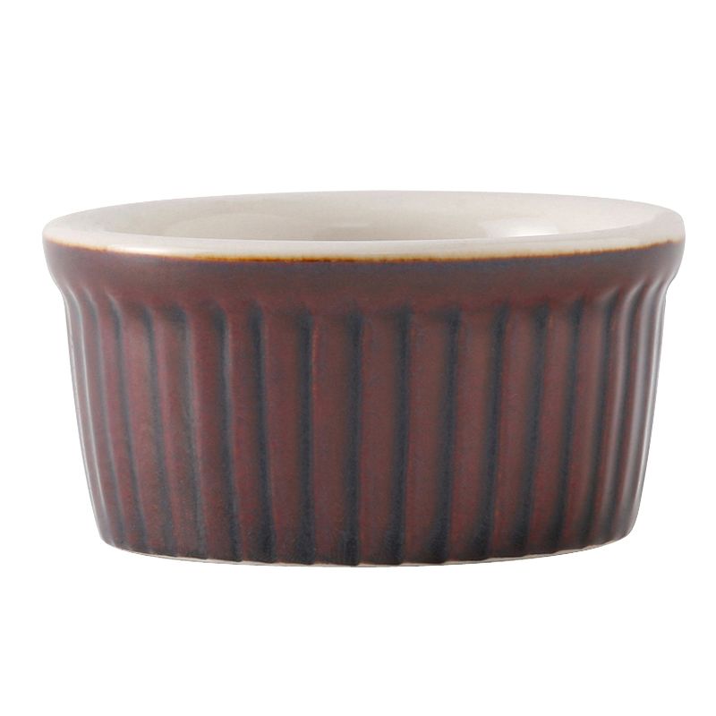 Tuxton&reg; 3.5 Oz. Caramel/Eggshell Two-Tone Fluted Ramekin