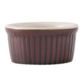 Tuxton&reg; 3.5 Oz. Caramel/Eggshell Two-Tone Fluted Ramekin