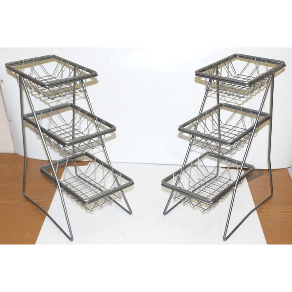 Dover Metals Steel 3-Tier Platter Stand w/ Pastry Trays