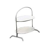 Dover European Metalworks Chrome Plated 2-Tier Entree Stand w/ Plates