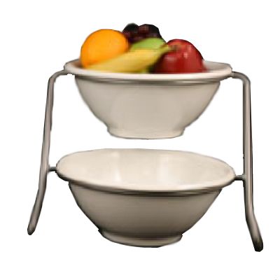 Dover European Metalworks Small Chrome Finish Bowl Stand w/ 2 Bowls