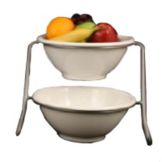 Dover European Metalworks Small Chrome Finish Bowl Stand w/ 2 Bowls