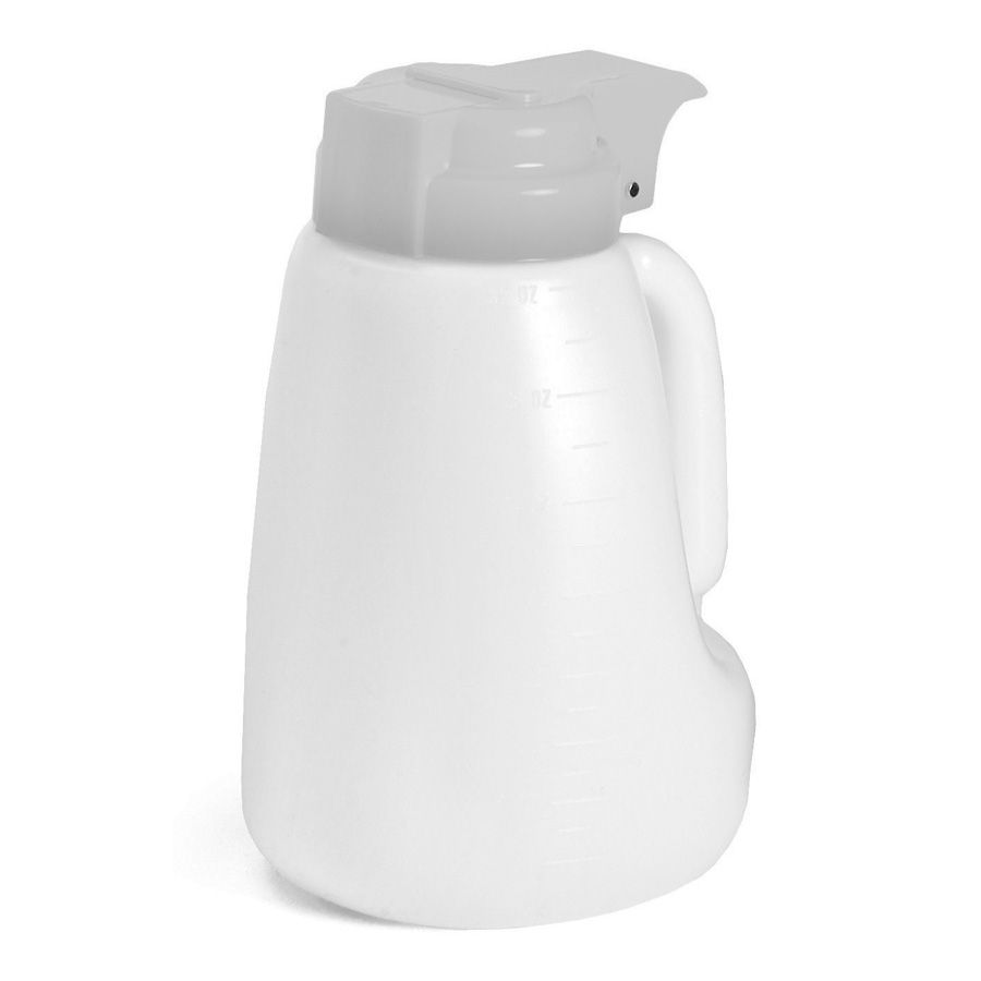 Tablecraft 32 Oz Option&trade; White Plastic Dispenser with Gray Top