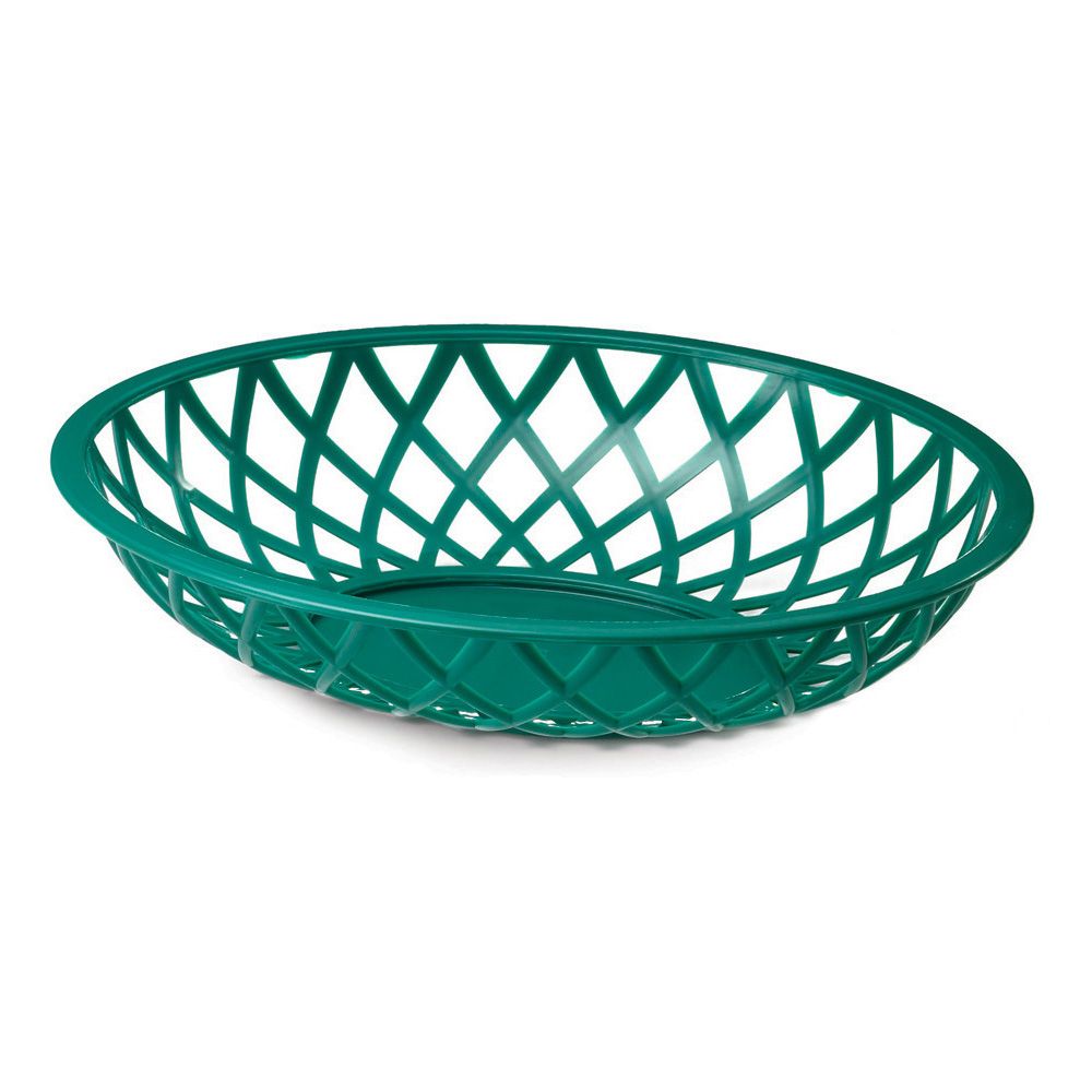 Tablecraft Dark Green 8-7/8" Oval Lattice Basket