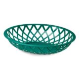 Tablecraft Dark Green 8-7/8" Oval Lattice Basket