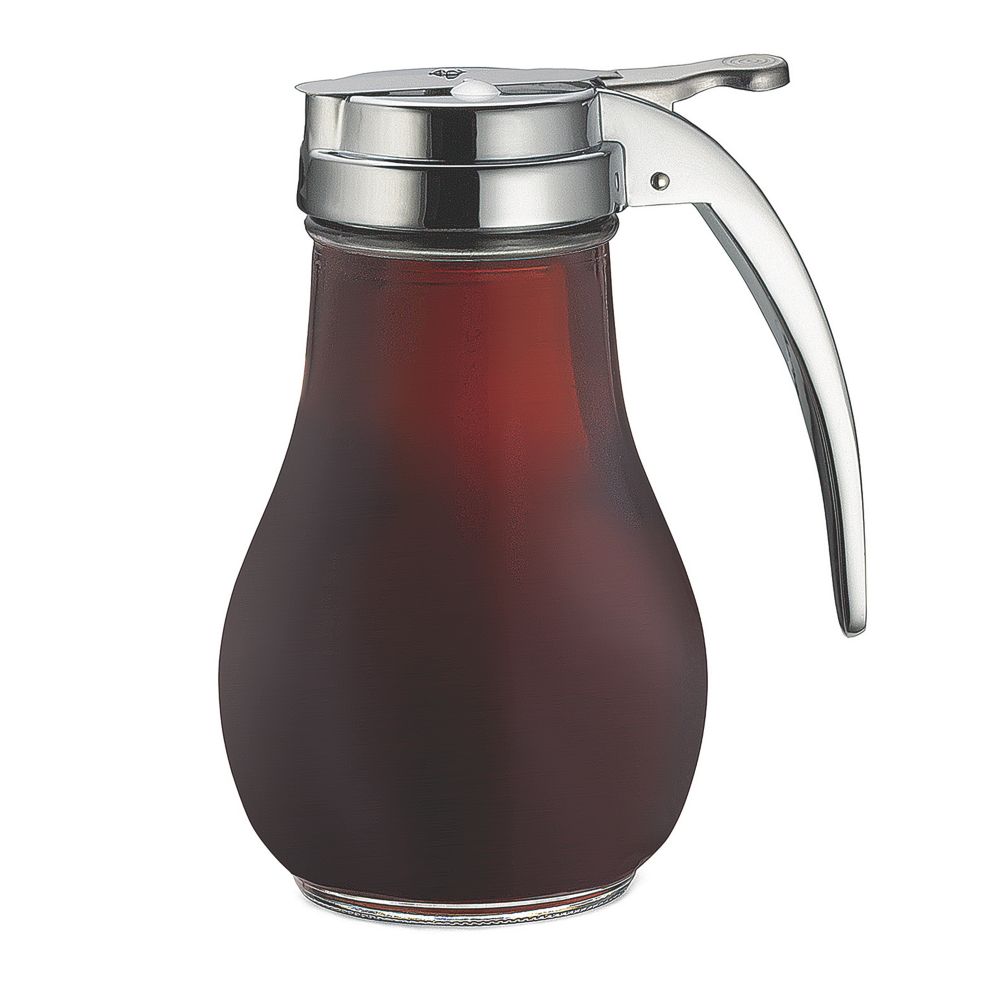 Tablecraft Glass Teardrop 14 Oz. Dispenser with Chrome Plated ABS Top