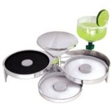Chrome Look 3-Tier Salt & Sugar Glass Rimmer