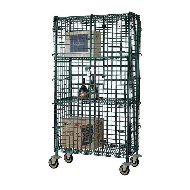 Focus Foodservice Green Epoxy 24 x 60 x 63 In Mobile Security Cage Kit