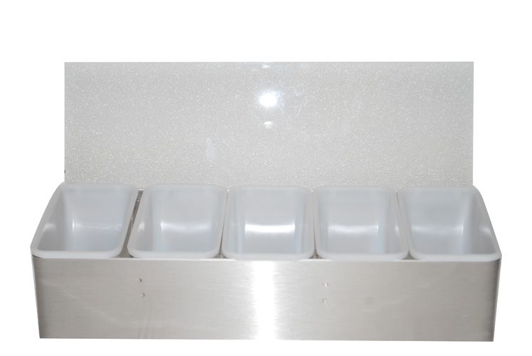 Carlisle S/S Condiment Caddy w/ 1-Piece Lid, 5 pt