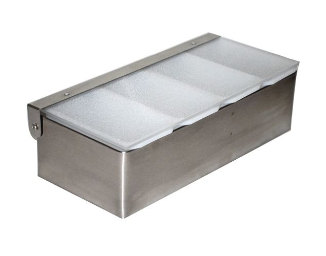 Carlisle S/S Condiment Caddy w/ 1-Piece Lid, 4 pt