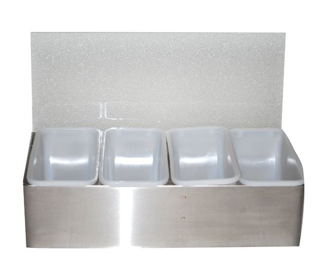 Carlisle S/S Condiment Caddy w/ 1-Piece Lid, 4 pt
