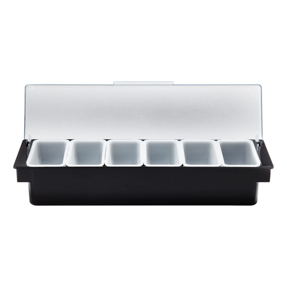 Rubbermaid Black 6-Compartment 3 Qt Condiment Dispenser