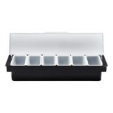 Rubbermaid Black 6-Compartment 3 Qt Condiment Dispenser