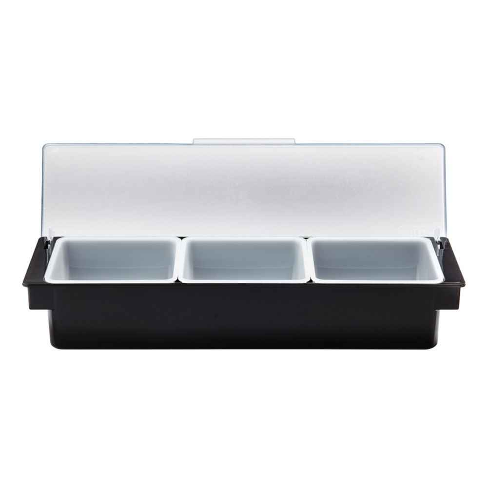 Rubbermaid Black 3-Compartment 3 Qt Condiment Dispenser