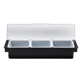Rubbermaid Black 3-Compartment 3 Qt Condiment Dispenser