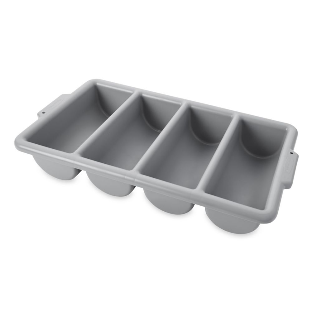 Rubbermaid Gray 4-Compartment 21" Cutlery Bin