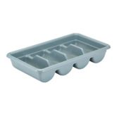 Cambro Light Gray Poly 4-Compartment Cutlery Cambox&reg;