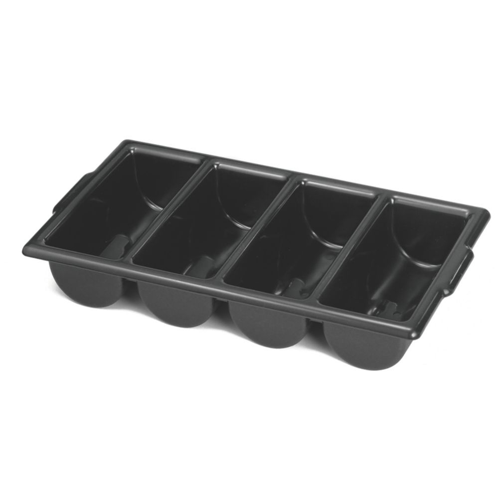 Tablecraft Black 21" x 12" Cutlery Bin