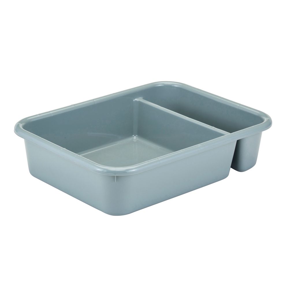 Cambro Light Gray Poly 2-Compartment Cambox&reg; Bus Box