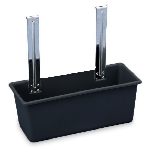 Hanging Silver Bin for Carts, Black, 15-1/2 x 6-3/8 x 6-1/2