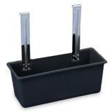 Hanging Silver Bin for Carts, Black, 15-1/2 x 6-3/8 x 6-1/2