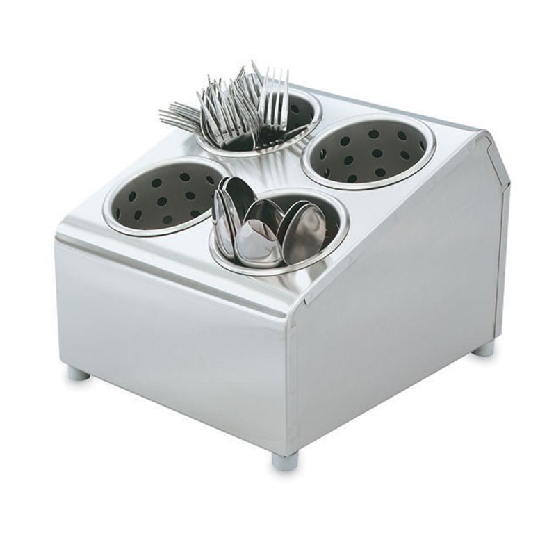 Silv-A-Tainer 4-Hole Mirror Finish S/S Silverware Dispenser