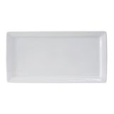 Tuxton&reg; 15.5" x 8" Porcelain White Rectangle Plate