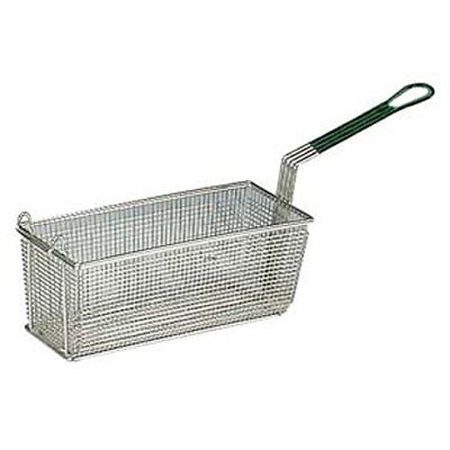 Prince Castle 13 x 5-5/8" Fry Basket w/ Green Plastisol Handle