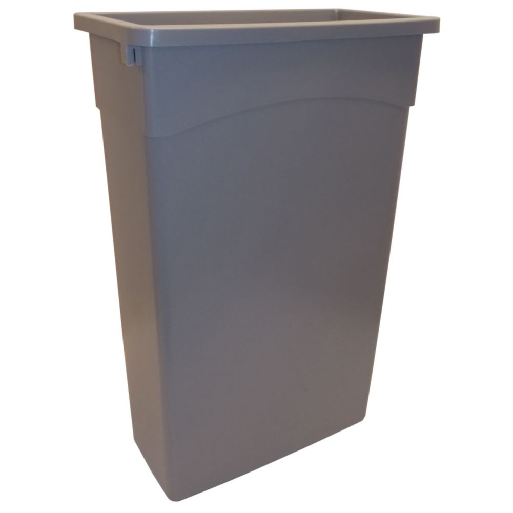 Continental Wall Hugger&trade; Gray Rectangular 23 gal Receptacle