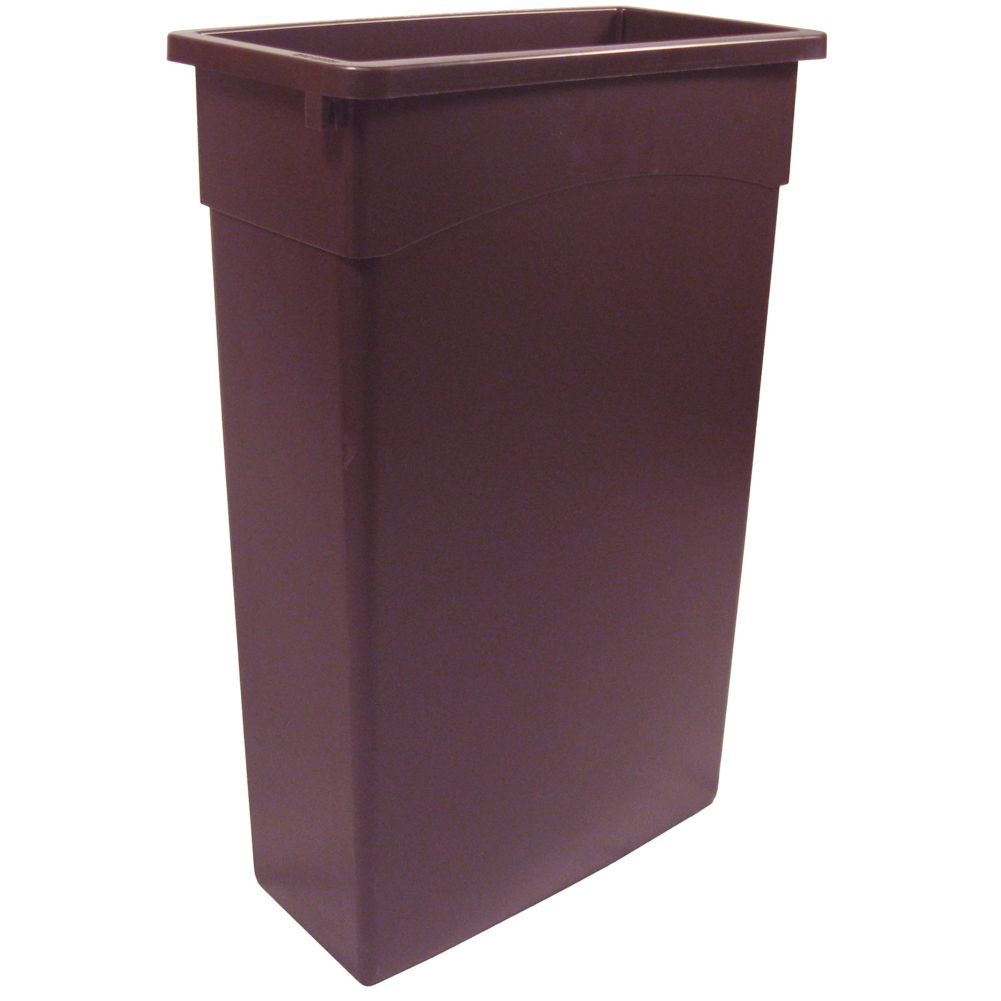 Continental Wall Hugger&trade; Brown Rectangular 23 gal Receptacle