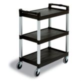 Continental Black 3-Shelf 36" Bussing / Service Cart