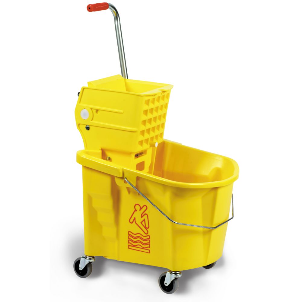 Continental Splash Guard Yellow 35 qt Side Press Combo Mop Bucket