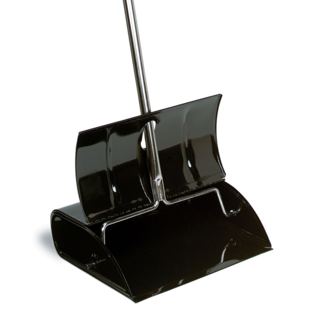 Continental 808 Black Metal 121/2" Lobby Dust Pan With Lid