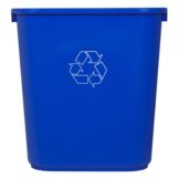 Continental Blue Plastic Rectangular 28 qt Recycling Wastebasket
