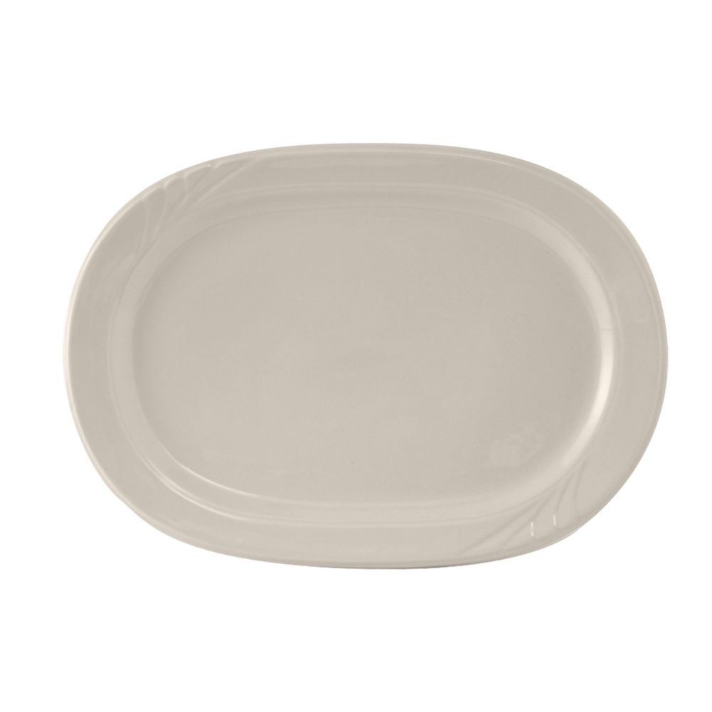 Tuxton&reg; Monterey 13-7/8" x 9-3/4" Eggshell Platter