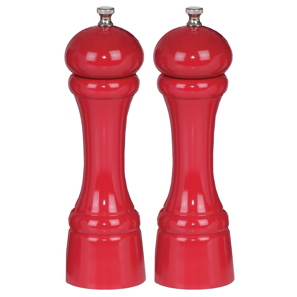 Chef Specialties 8" Pepper and Salt Mill Set, Candy Apple