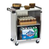 Lakeside&reg; Black 300 lb Capacity 3-Shelf Enclosed Bussing Cart