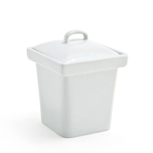 Front Of The House&reg; Mod&reg; White Porcelain 4 Oz Pot with Lid
